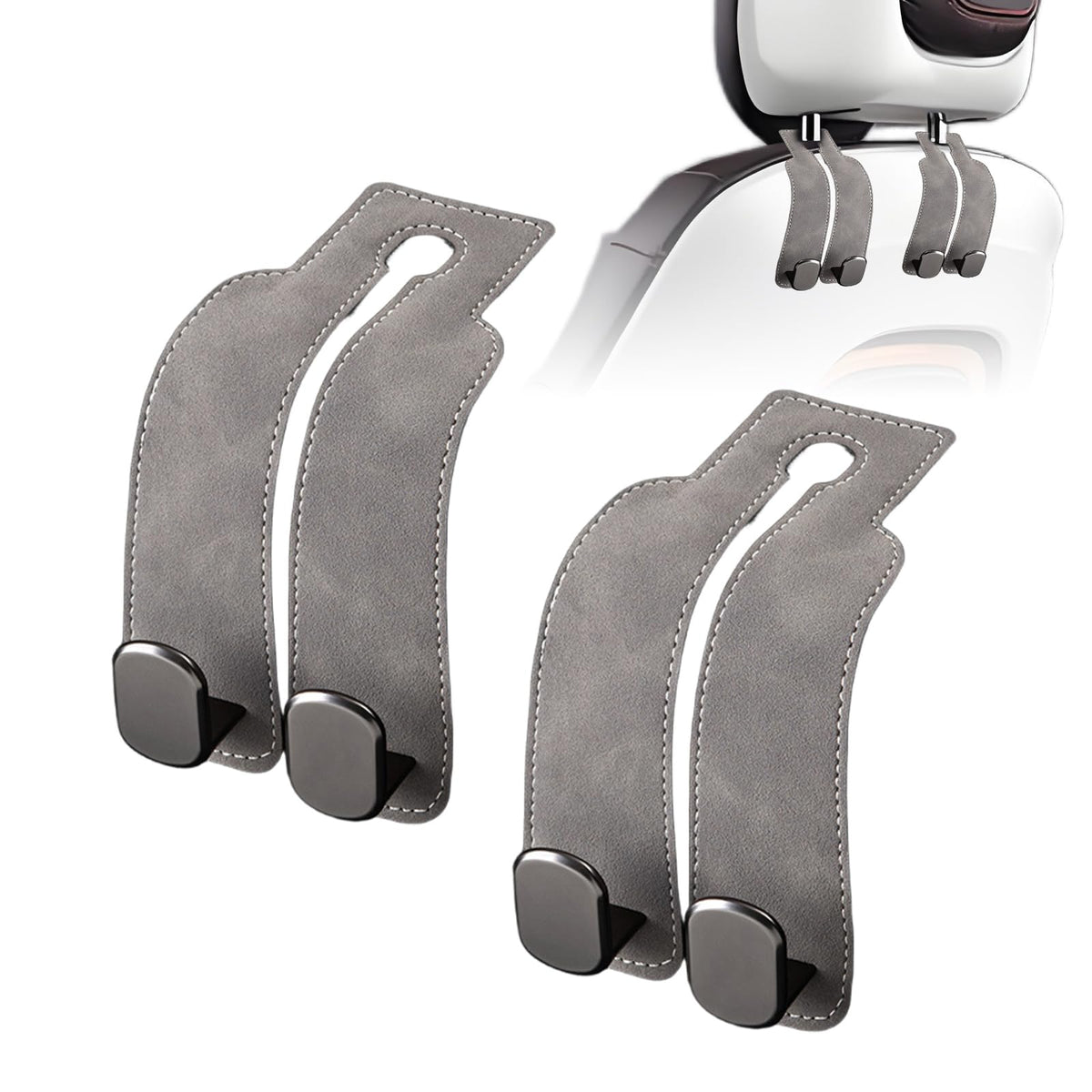 Car Purse Hook Purse Hook for Car Seats Headrest Car Seat Hooks,Heavy Duty Vehicle Organizer for Handbags, Groceries, Purses, Keep Car Tidy (Gray, 2 Pack)