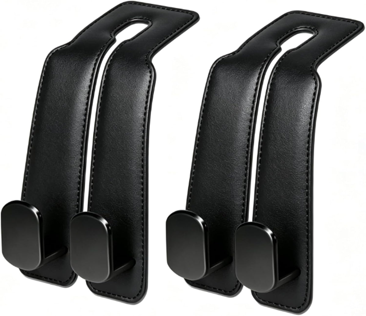 Amelity Car Seat Hook, Purse Hook for Car Headrest 2 Pack, Solid Black