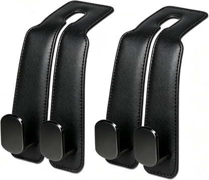 Amelity Car Seat Hook, Purse Hook for Car Headrest 2 Pack, Solid Black