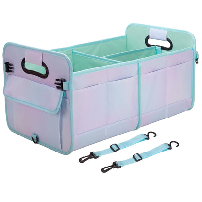 titiyiof Trunk Organizer For Suv & Sedan,Car Organizers and Storage, Waterproof Collapsible & Adjustable Straps,70L Sturdy Car Organization for Car Accessories, Tools,Sundries,2-3Compartment（Orange