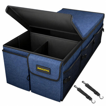 MIKKUPPA Trunk Organizer with Lid - 95L Collapsible Car Organizer, Black