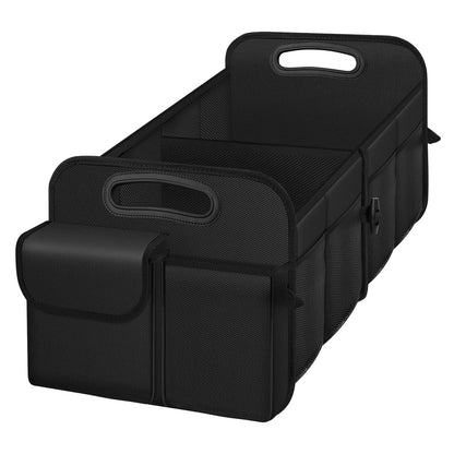 Trunk Organizer, Collapsible Waterproof car Trunk Organizer for SUVs & Sedans, Car Storage Organizers with Reinforced Handles, Car Accessories for Women and Men, 2 Compartments, 52L, Black