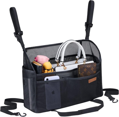 WLLWOO Car Net Pocket Organizer Purse Holder Console Front Seat Storage