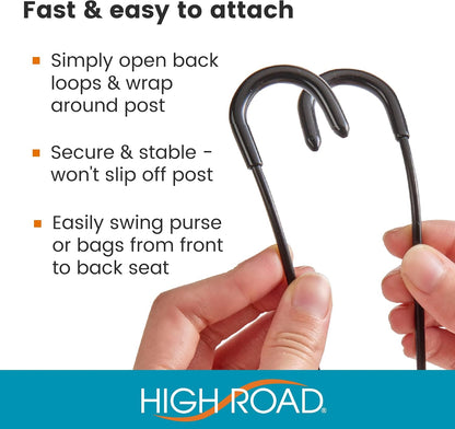 Heavy Duty No-Slip Unbreakable Metal Car Hooks for Purses, Bags and Hats