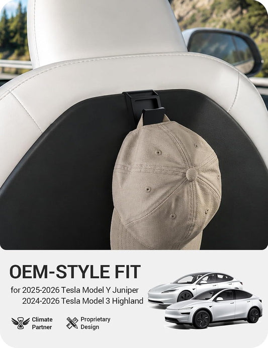 BASENOR Foldable Hook for 2026 Tesla Model Y Juniper/Model 3 Highland