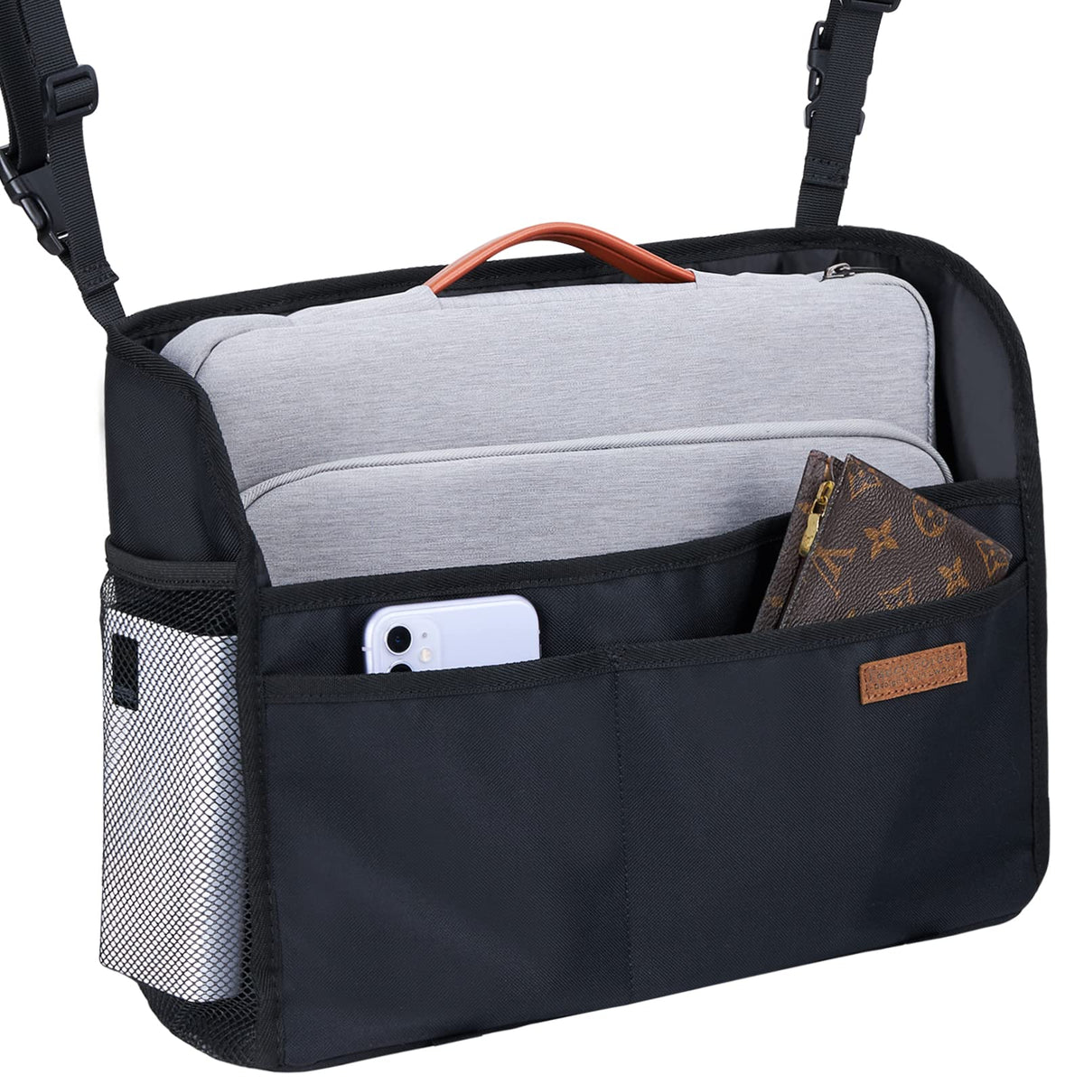 WLLWOO Car Net Pocket Organizer Purse Holder Console Front Seat Storage