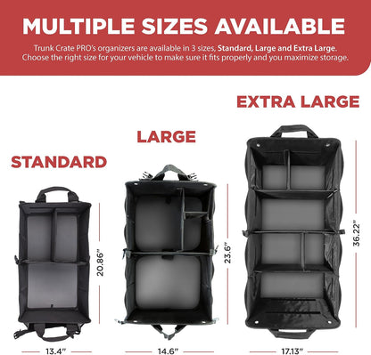 Car Trunk Organizer for SUV & Truck Cargo Storage, Large, Black
