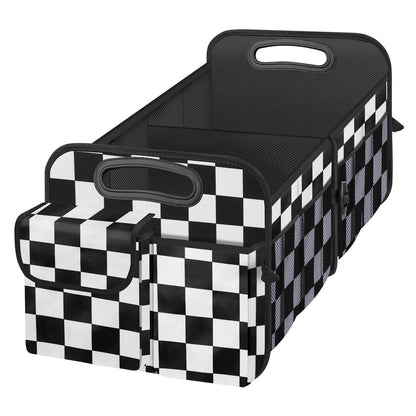 Trunk Organizer, Collapsible Waterproof car Trunk Organizer for SUVs & Sedans, Car Storage Organizers with Reinforced Handles, Car Accessories for Women and Men, 2 Compartments, 52L, Black