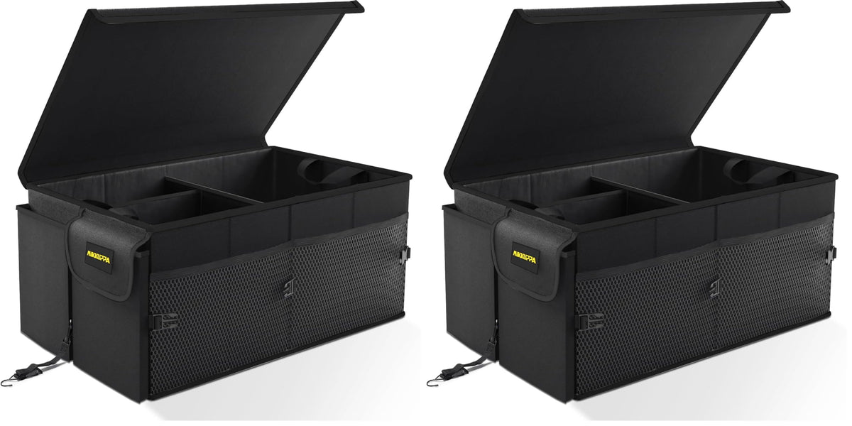 MIKKUPPA Trunk Organizer with Lid - 95L Collapsible Car Organizer, Black