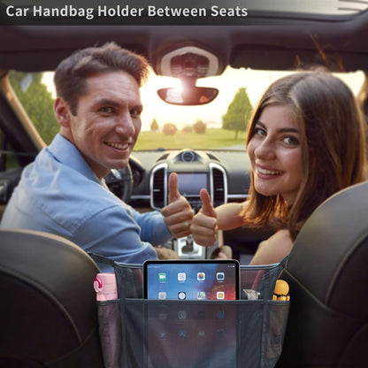 WLLWOO Car Net Pocket Organizer Purse Holder Console Front Seat Storage