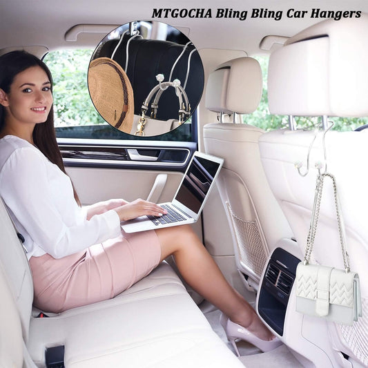 Bling Purse Hook for Car Headrest, Cute Car Seat Hooks (2Pack)