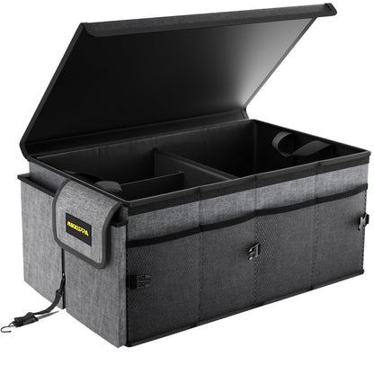MIKKUPPA Trunk Organizer with Lid - 95L Collapsible Car Organizer, Black