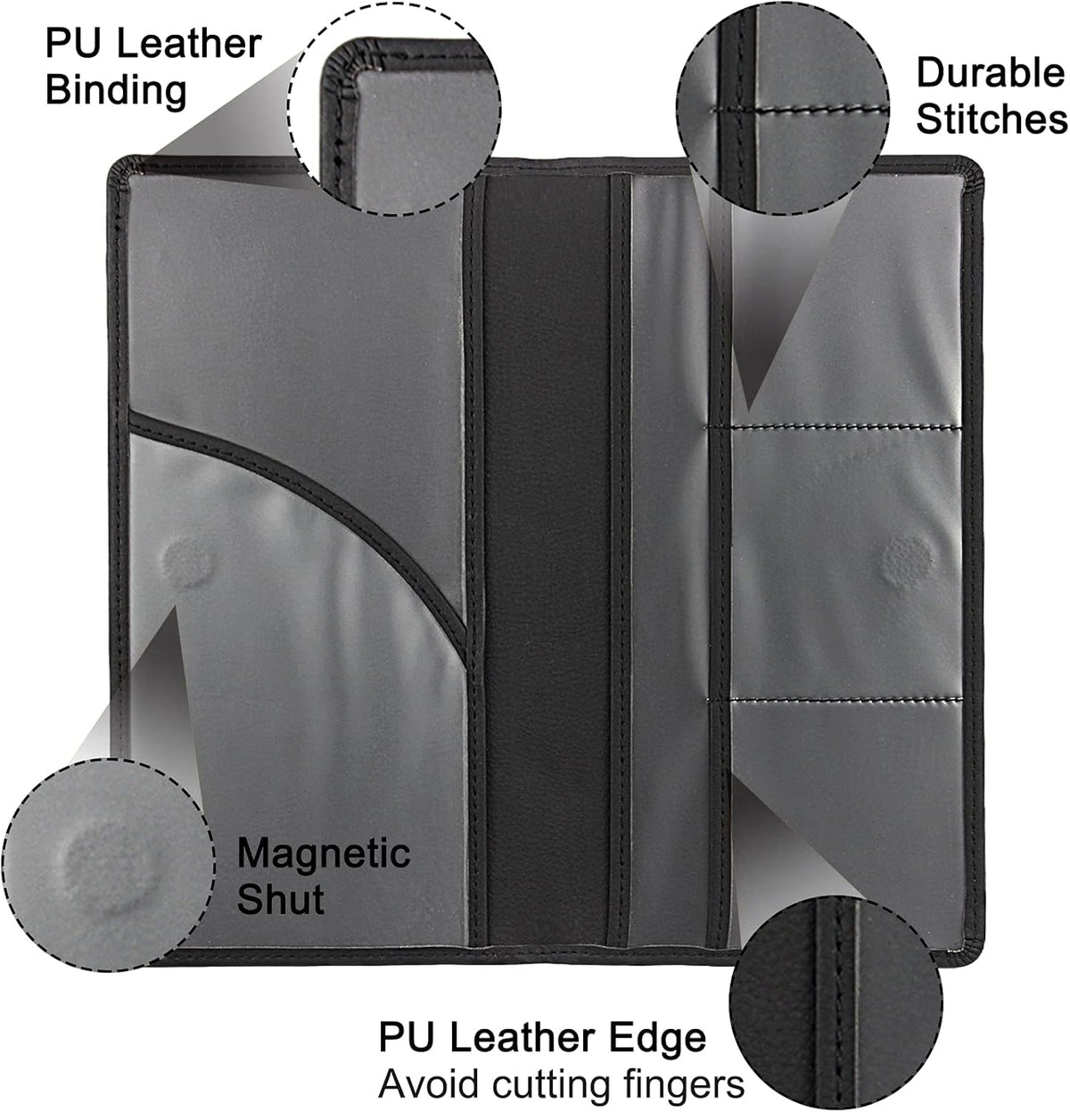 LumiMokki Premium Car Registration & Insurance Card Holder, Black