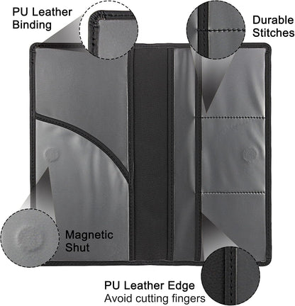 LumiMokki Premium Car Registration & Insurance Card Holder, Black