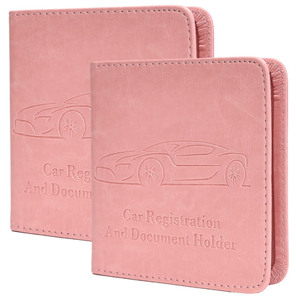 Car Registration and Insurance Holder, Vehicle Glove Box Car Organizer with Magnetic Closure for Documents, Cards, License Car Organization, 1-Pack Black