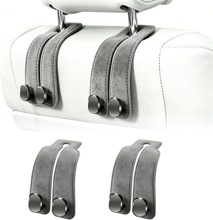 Amelity Car Headrest Hooks, Purse Hook for Car 2 Pack Gray
