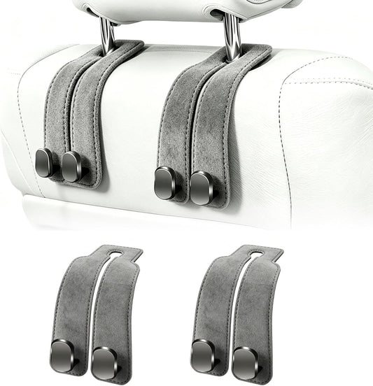 Amelity Car Headrest Hooks, Purse Hook for Car 2 Pack Gray