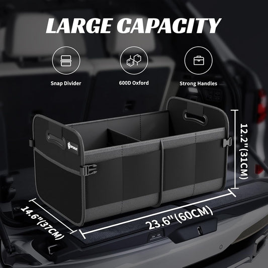 Sposuit Trunk Organizer for Car - 70L Collapsible Sturdy Car Storage, Black