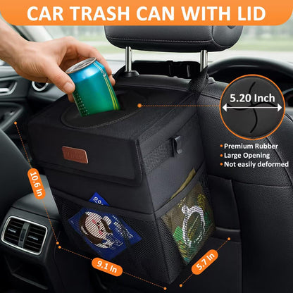 Vankor Car Trash Can with Lid Leak Proof Car Accessories for Women