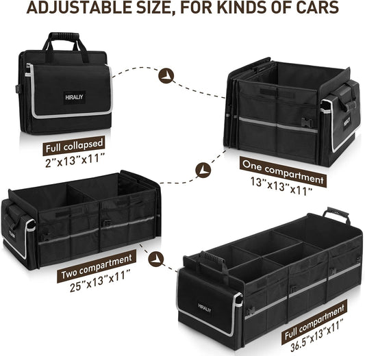HIRALIY 4-in-1 Car Trunk Organizer with Leakproof Cooler Bag
