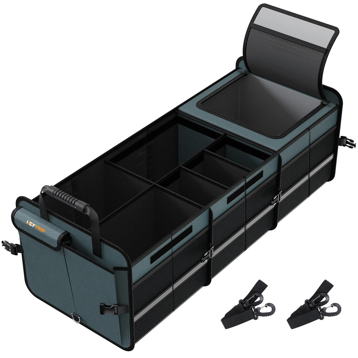 HEYTRIP Large Trunk Organizer with Built-in Leakproof Cooler Bag, Black