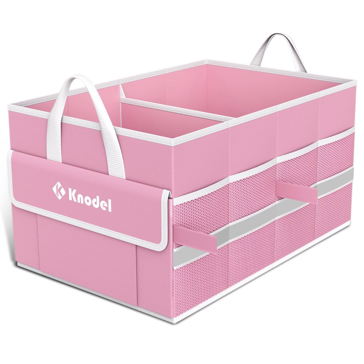 K KNODEL Trunk Organizer with Lid for Car, SUV, and Truck (Medium, Black)