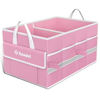 K KNODEL Trunk Organizer with Lid for Car, SUV, and Truck (Medium, Black)