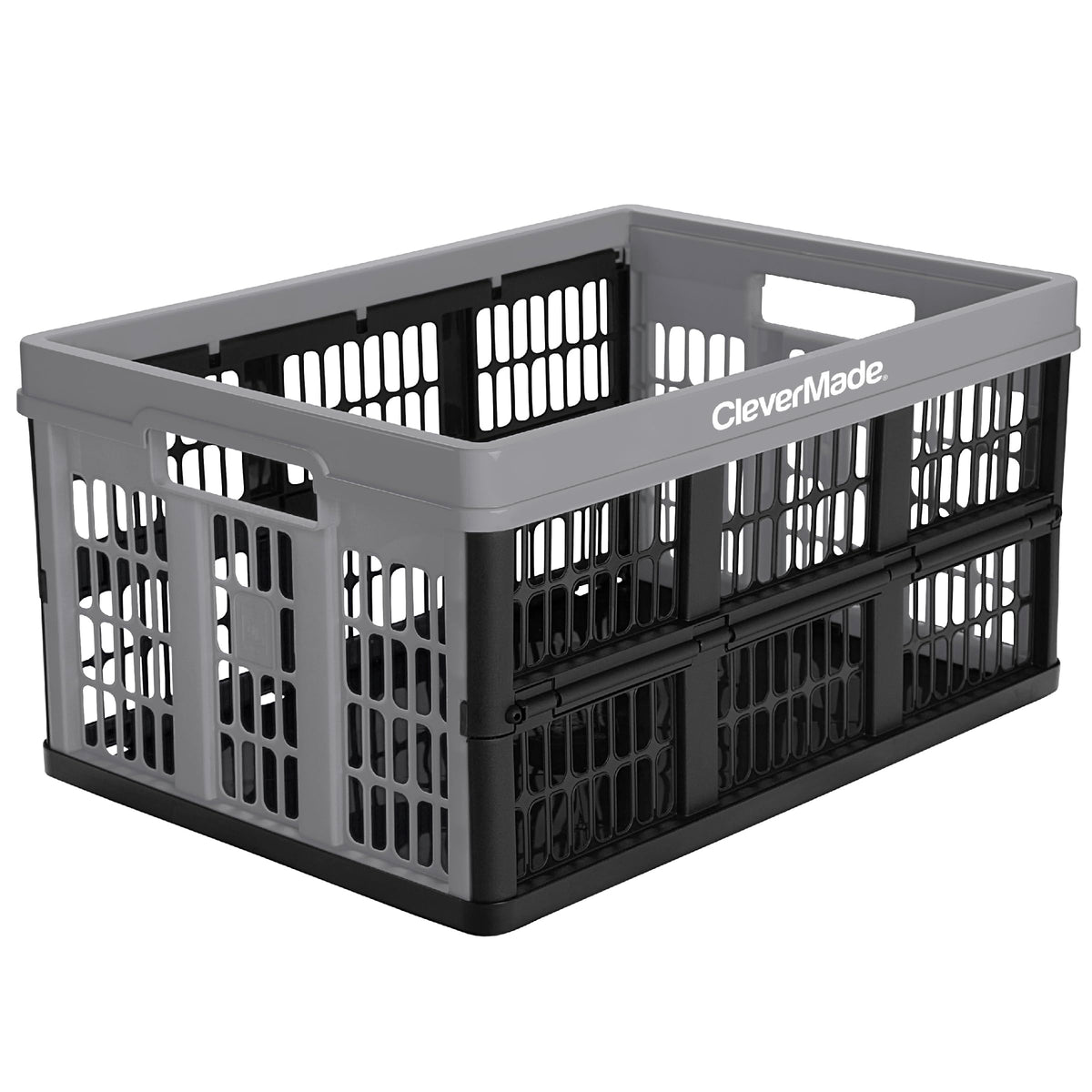 CleverMade Collapsible Utility Crate For Storage, 45L 1 Pack, Obsidian