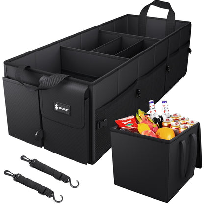 Sposuit Trunk Organizer for Car - Split Car Storage Organizer, Black, 2 Pcs