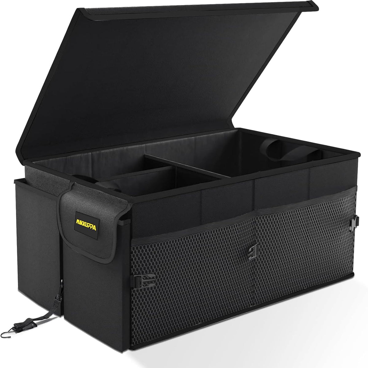 MIKKUPPA Trunk Organizer with Lid - 65L Collapsible Car Organizer, Black
