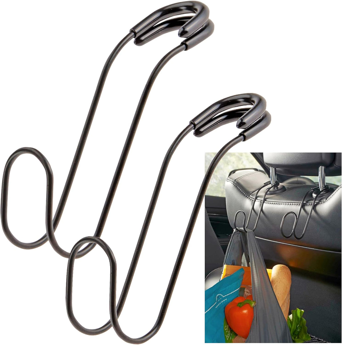 Heavy Duty No-Slip Unbreakable Metal Car Hooks for Purses, Bags and Hats