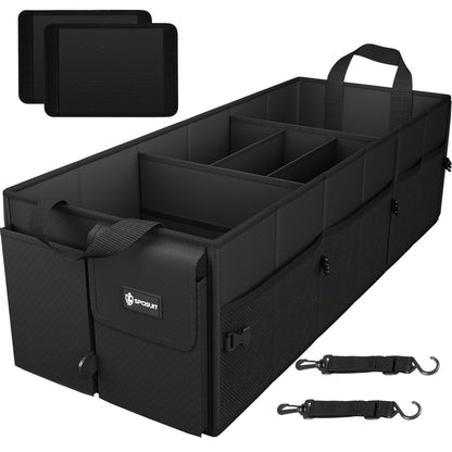 Sposuit Trunk Organizer for Car - Split Car Storage Organizer, Black, 2 Pcs