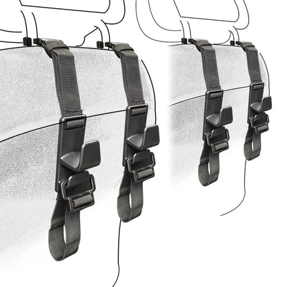 4-Pack Headrest Hooks for Car Universal Interior Auto Vehicle Back Front Seat Hanger Holder Organizer for Handbags Purses Coats and Grocery Bags