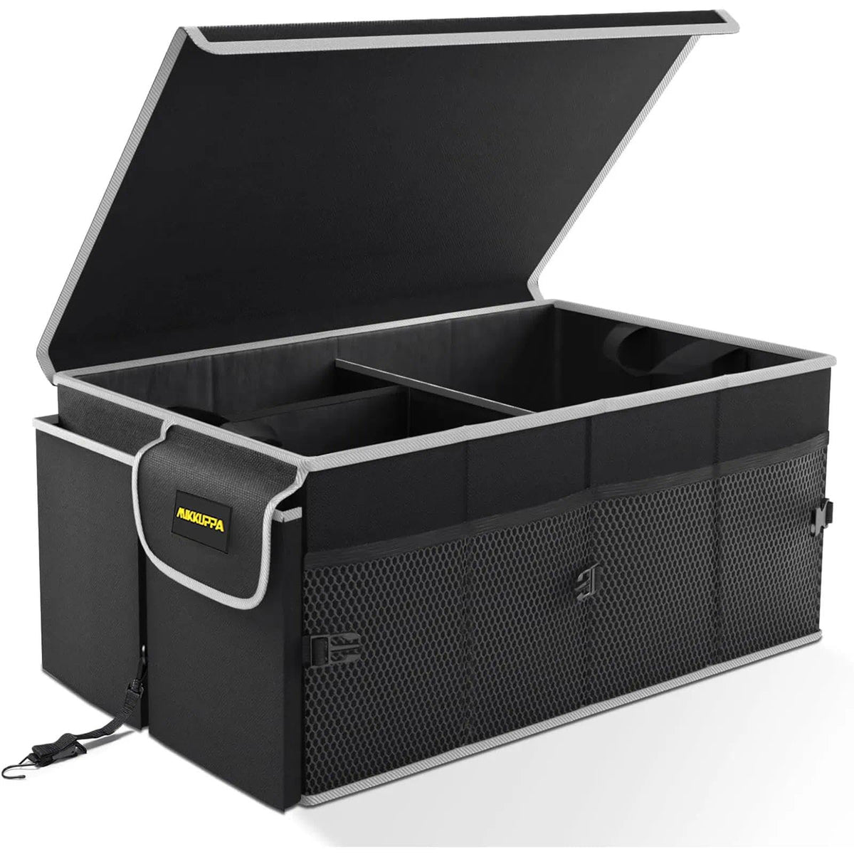 MIKKUPPA Trunk Organizer with Lid - 95L Collapsible Car Organizer, Black