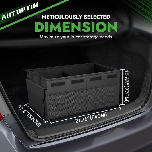 AUTOPTIM Car Trunk Organizer - Collapsible Car Organizer, Black, Medium