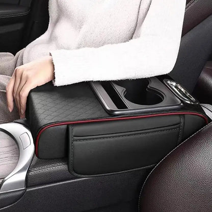 Car Armrest Cushion Center Console Organizer 5-in-1 Car Storage Box with Cup Holder Phone Holder Tissue Box Slot Storage Bags Car Interior Accessories for Sedans