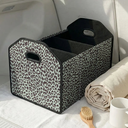 Leopard Print Multifunctional Car Storage Box, Foldable Trunk Organizer with Dividers, Automotive Cargo Holder, Vehicle Organizing Container, Car Organizers and Storage