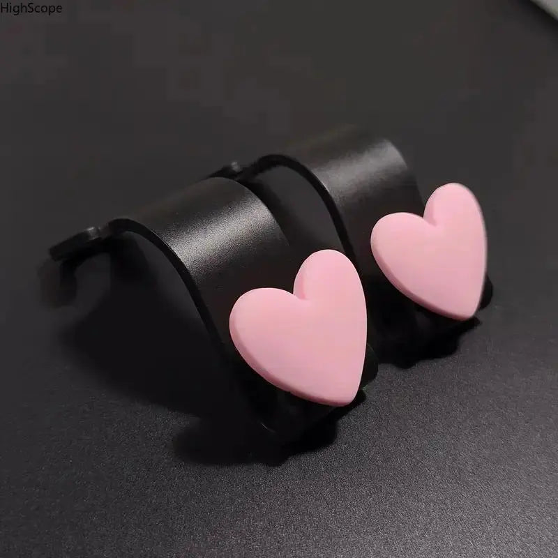 Racing Car Heart-Shape Seat Hooks 2-Piece Set - Tool-Free Back Mount, Dual Functionality Organizer for Front Seats Stowing & Organization, Car Interior Space Saver