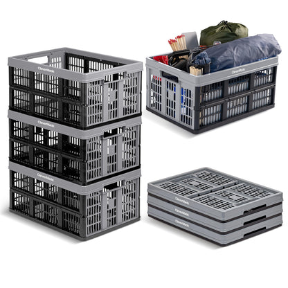 CleverMade Collapsible Utility Crate For Storage, 45L 1 Pack, Obsidian