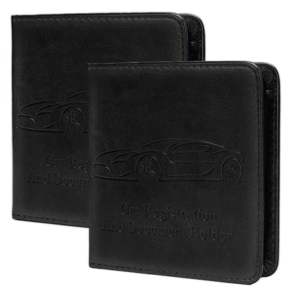 Car Registration and Insurance Holder, Vehicle Glove Box Car Organizer with Magnetic Closure for Documents, Cards, License Car Organization, 1-Pack Black