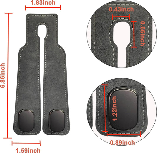 Amelity Car Headrest Hooks, Purse Hook for Car 2 Pack Gray