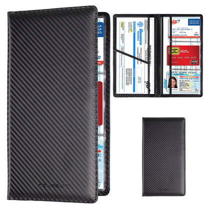 TOURSUIT Car Registration & Insurance Card Holder, Carbon Fiber Black