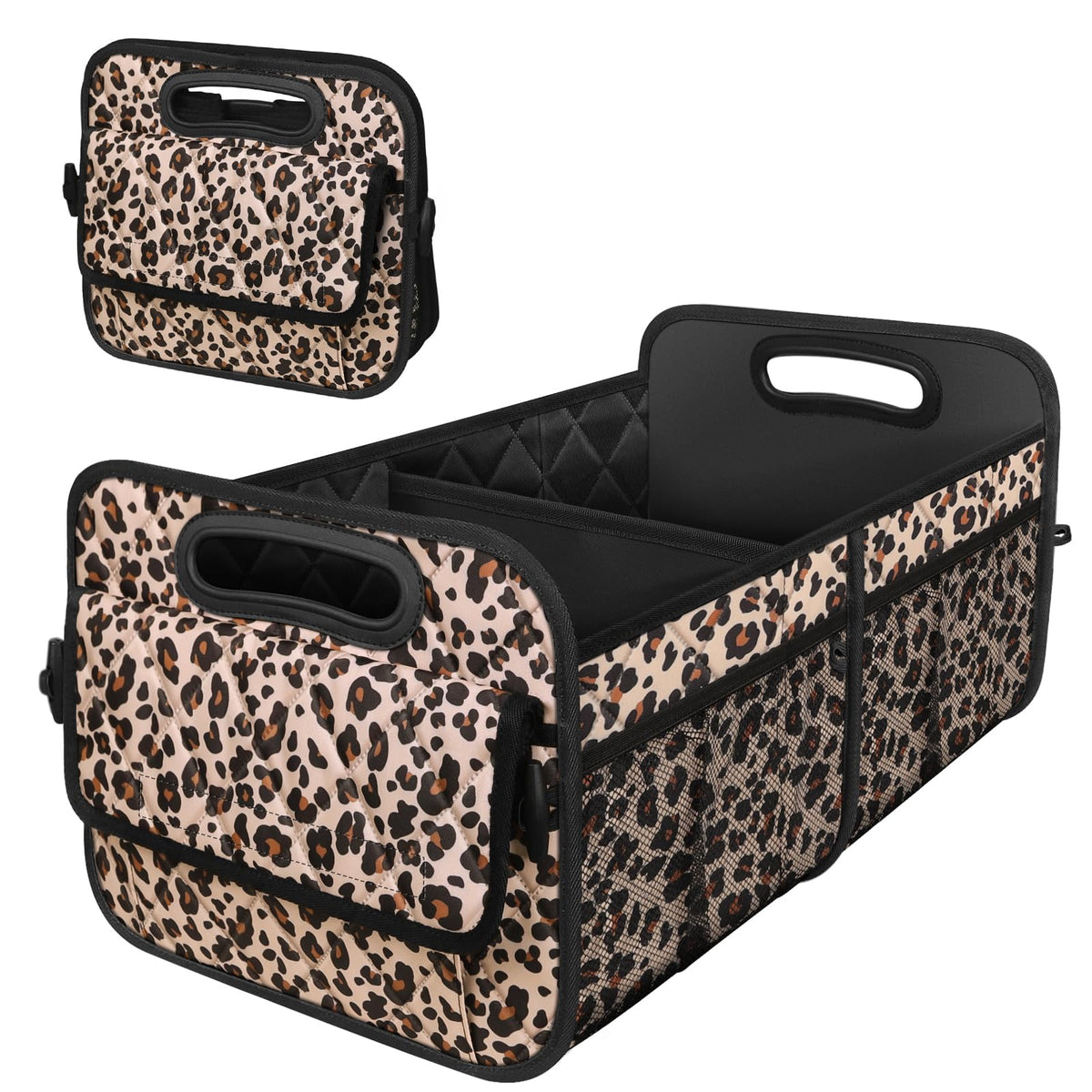 Deosk Car Trunk Organizer for SUV, Car Organizers and Storage with Reinforced Handles, Car Accessories for Women/Men 70L Waterproof Polyester Trunk Organizer(Large, Beige)