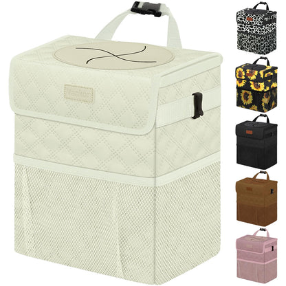 Vankor Car Trash Can with Lid Leak Proof Car Accessories for Women