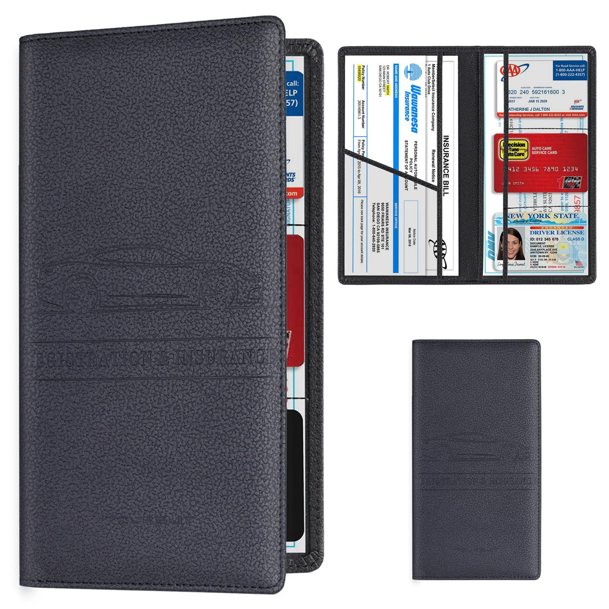 TOURSUIT Car Registration & Insurance Card Holder, Carbon Blue