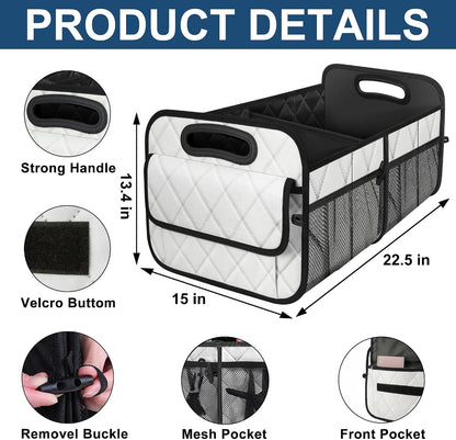 Deosk Car Trunk Organizer for SUV, Car Organizers and Storage with Reinforced Handles, Car Accessories for Women/Men 70L Waterproof Polyester Trunk Organizer(Large, Beige)