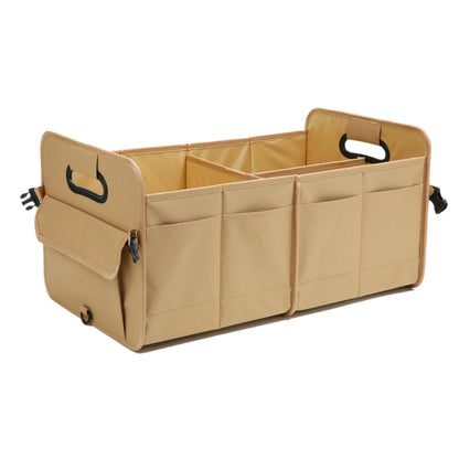 AOKJOY Car Trunk Organizer Car Storage Organizer Collapsible Multi Compartment Car Organizer Adjustable Straps for SUV(Beige)
