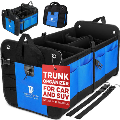 Car Trunk Organizer for SUV & Truck Cargo Storage, Large, Black