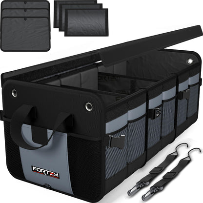 FORTEM Trunk Organizer - Collapsible Car Organizer & Storage Bag for SUVs