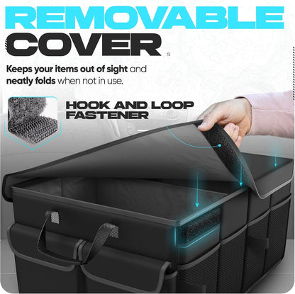 FORTEM Trunk Organizer - Foldable Car Organizer & Storage for SUVs & Trucks